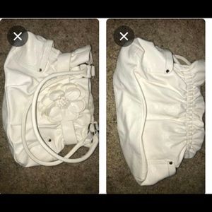 White pleather bag